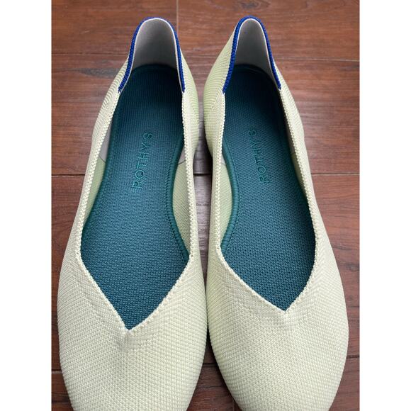 Rothy's The Flat Womens 8.5 Birdseye Ballet Mint Green Round Toe Shoes Slip On - Picture 9 of 9